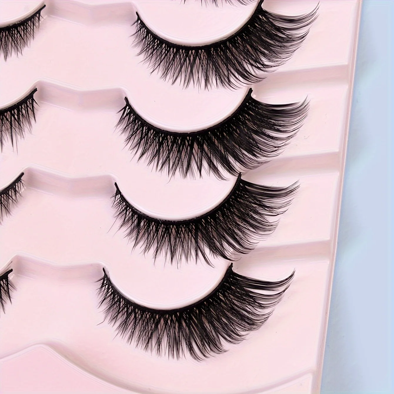 7 أزواج من رموش المنك الصناعية المقلدة، سميكة ومجعد، رقيق، رموش المنك رقيق 15 مم الرموش الصناعية