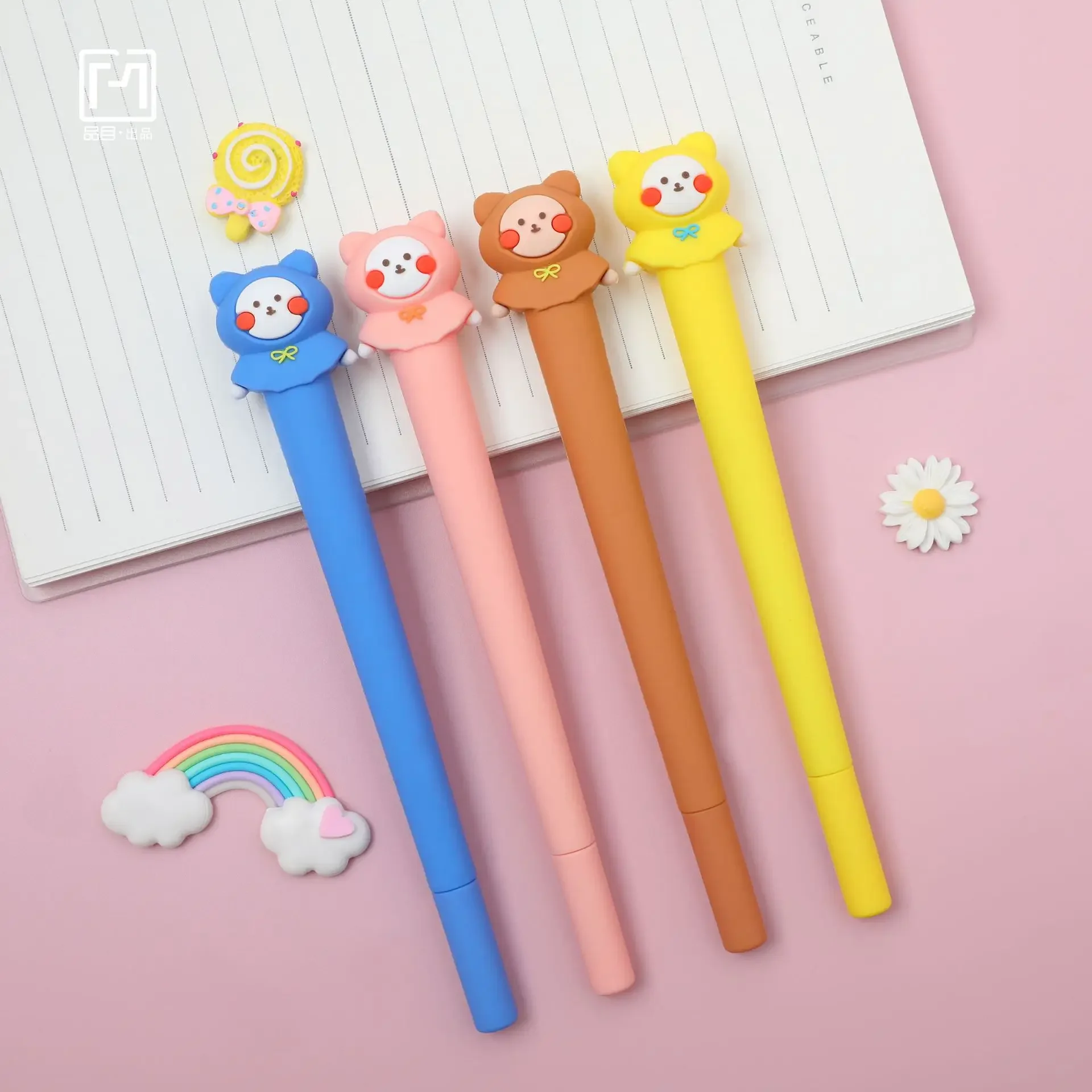 

16pcs Home Cute Hug Bear Modeling Pen Neutral Pen Cartoon Cute Student Office Learning Stationery Neutral Pen