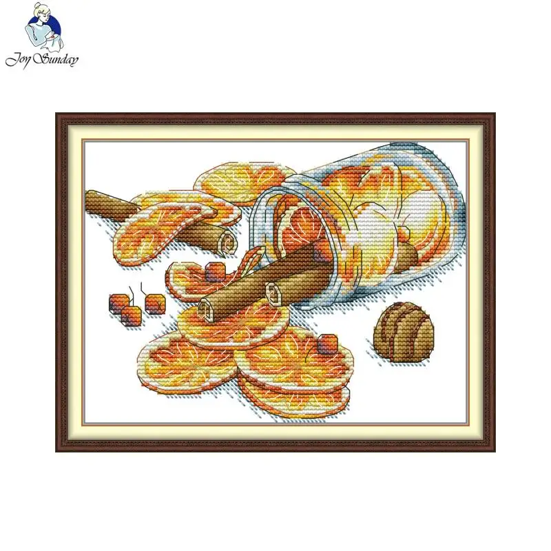 Joy Sunday Spice Bottle Pattern Cross Stitch Kit Aida 16CT 14CT 11CT Counted Printed Canvas DIY Embroidery Kit With A Small Gift