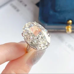 Luxury Oval 14*20mm Lab Diamond Ring 100% Real 925 Sterling Silver Engagement Wedding Band Rings for Women Promise Jewelry