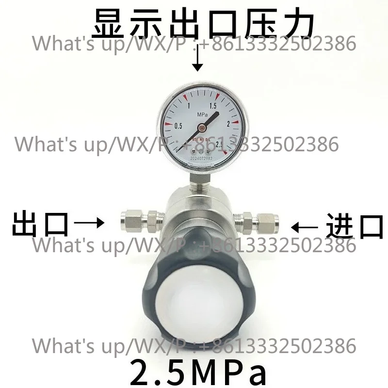 316L Stainless Steel Secondary Reducing 1/4 Single G-as Laboratory Pipeline Press-ure Regulator, Nitrogen and Hydr-ogen