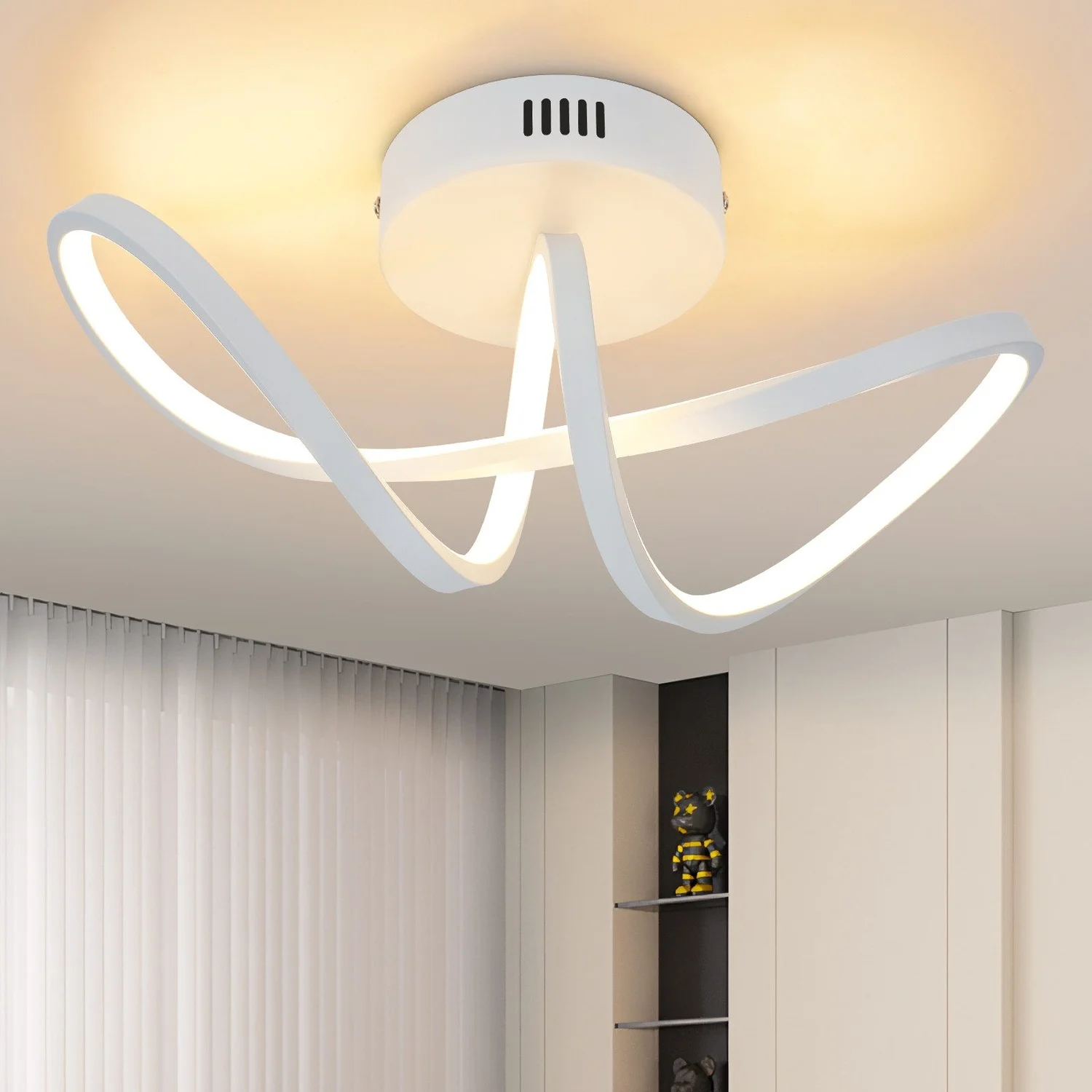 Cliheet 12W 3000K Warmweiße Moderne Rundum-LED-Deckenleuchte für Wohnzimmer, Schlafzimmer, Küche, Flur, Büro