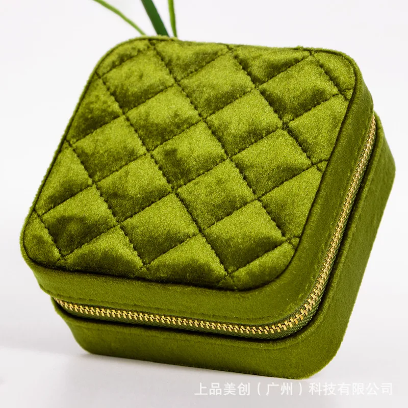 Luxury Velvet Creative Portable Jewelry Box Retro Style High Quality Anti Oxidation Cosmetic Storage Bags Elegant Ladies Clutch