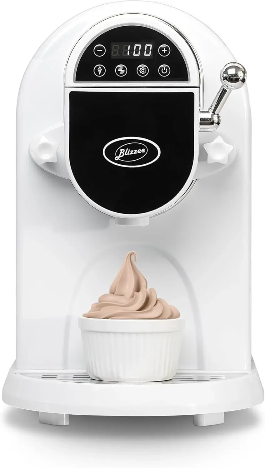 

Soft Serve Ice Cream Machine 1.25Qt | No Pre-Freezing Automatic Ice Cream Maker Built-In Compressor LED Digital Display Pe