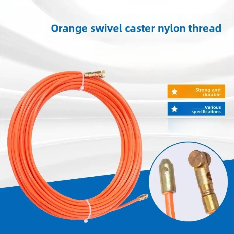 2025 كهربائي برتقالي عجلة عالمية سلك نايلون نفق الأنابيب ثقب كابل مجتذب عراف الرصاص سلك الجدار
