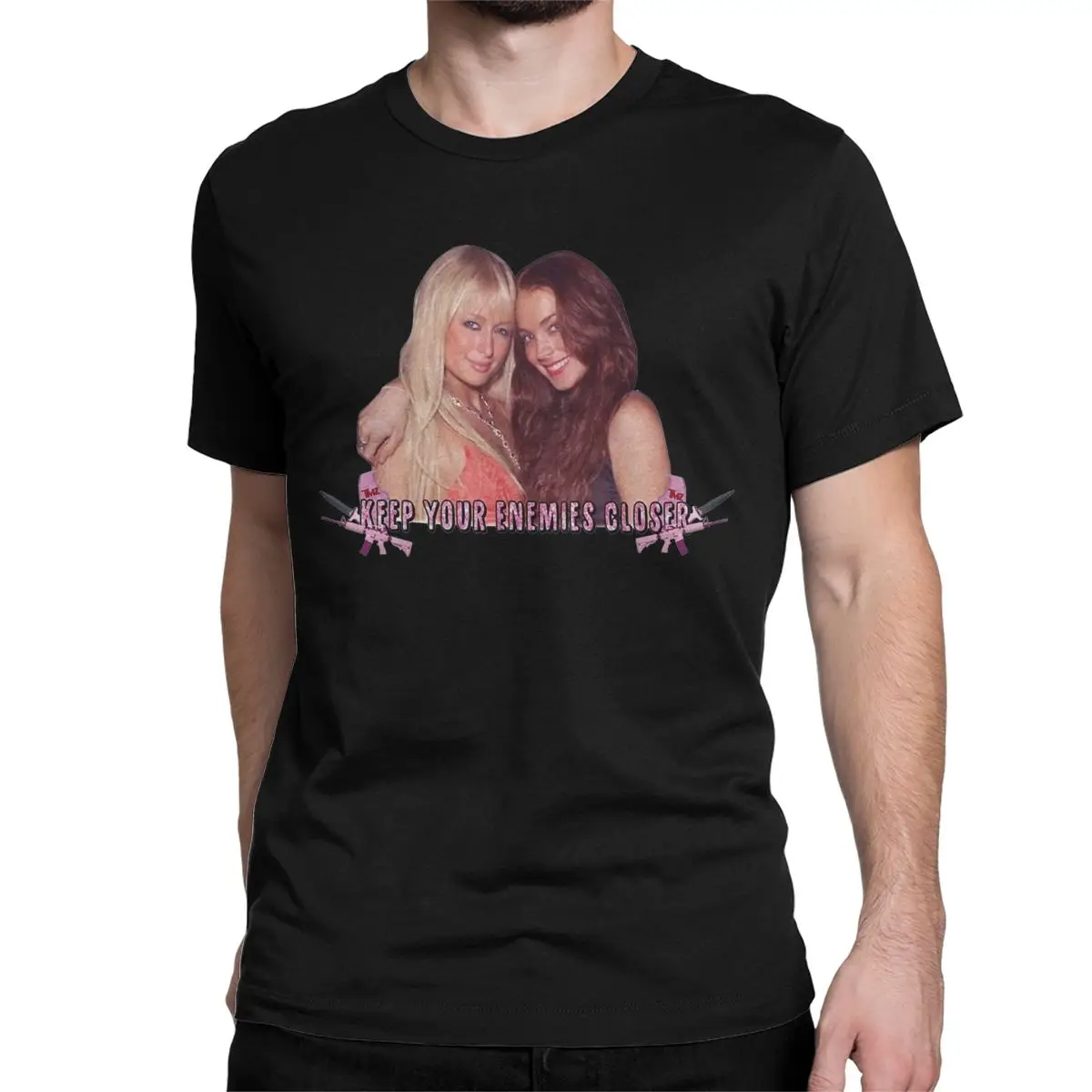 Paris Hilton Lindsay Lohan T Shirts Men Women Cotton T-Shirts Keep Your Enemies Closer Britney Spears Tees Short Sleeve Clothing