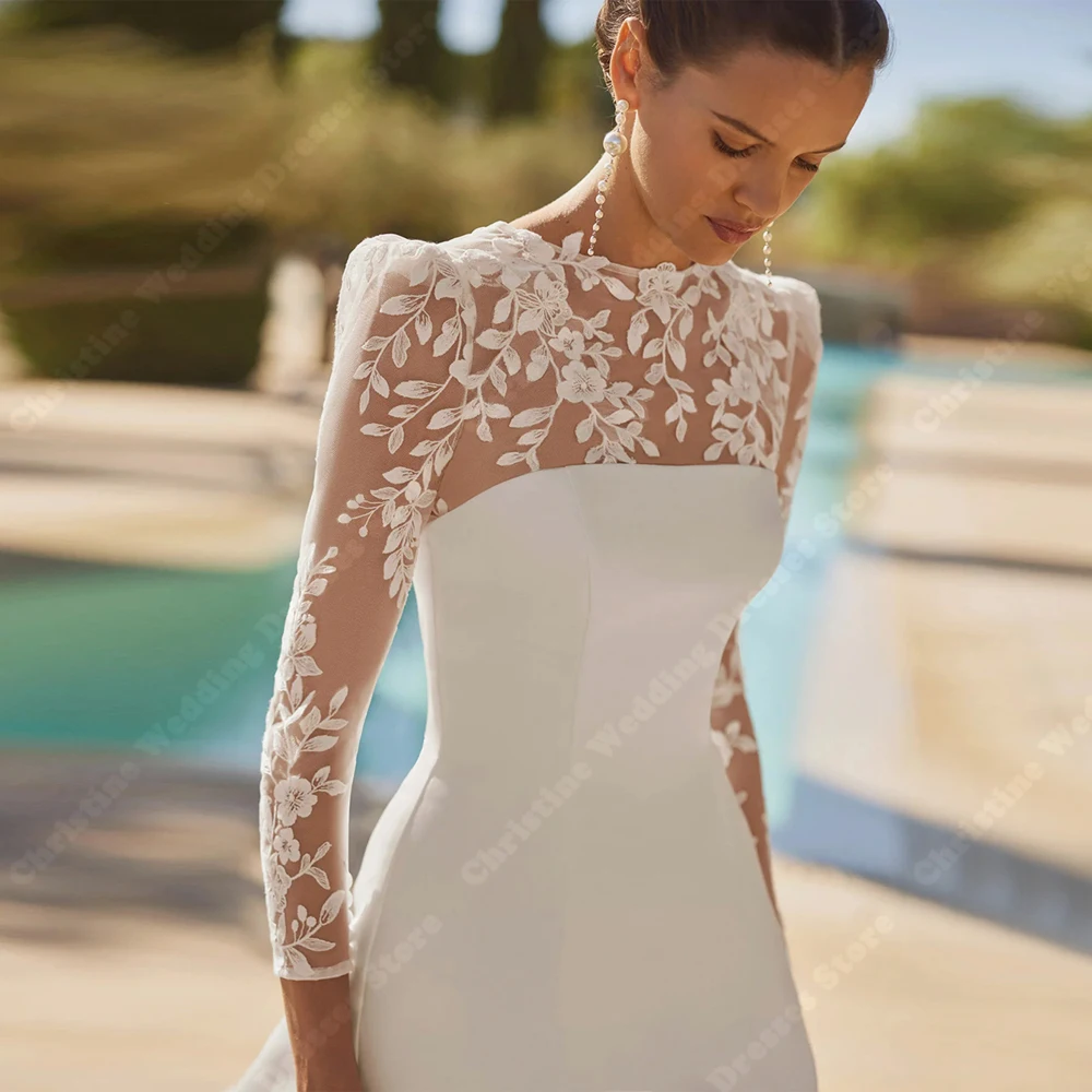 2026 hohe Qualität Frauen Brautkleider Sexy Oansatz Spitze Applique Brautkleid Bankett Vestidos De Novias Bodenlangen Angepasst