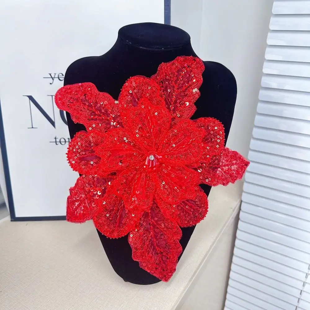Polyester fibre Chest Flower Embroidery Children's Clothing Brooch Accessories Multi-layer Sequin Women's Clothing