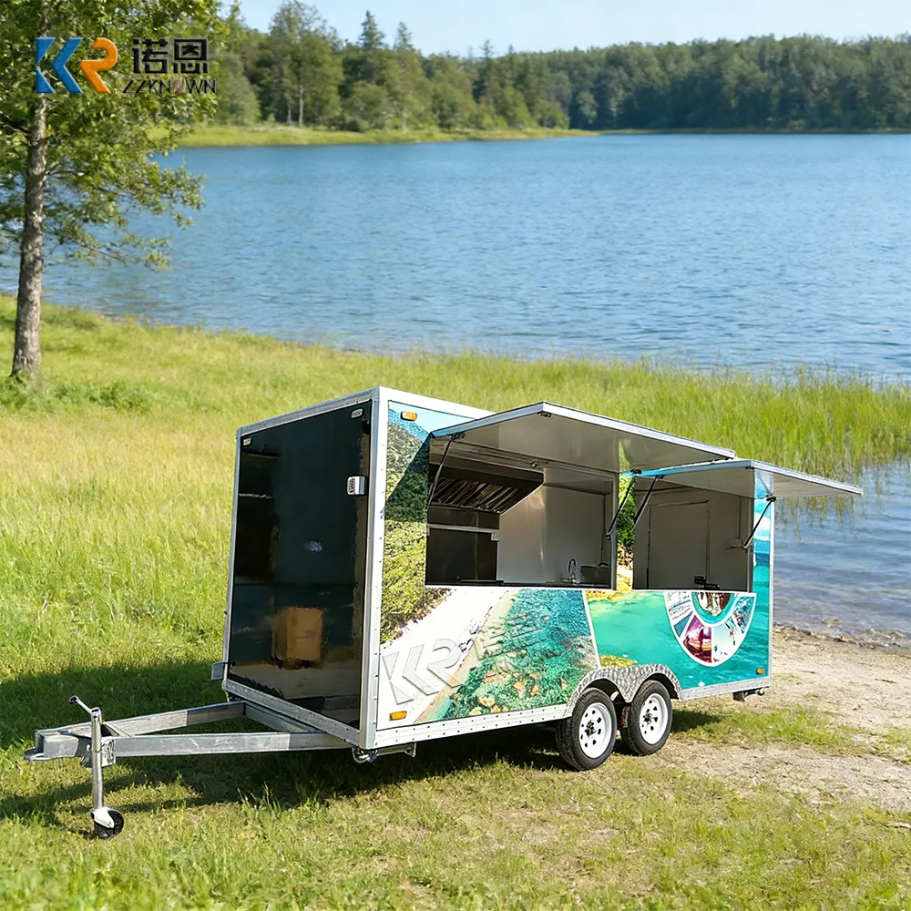 

Food Truck with Full Kitchen Mobile Kitchen Concession Fast Food Trailer Food Cart Portable Towable Food Cart