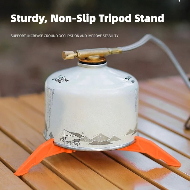 Outdoor Folding Gas Canister Stand, Portable Gas Canister Holder, Universal Tripod Stabilizing Plastic Stand, Camping Accessory