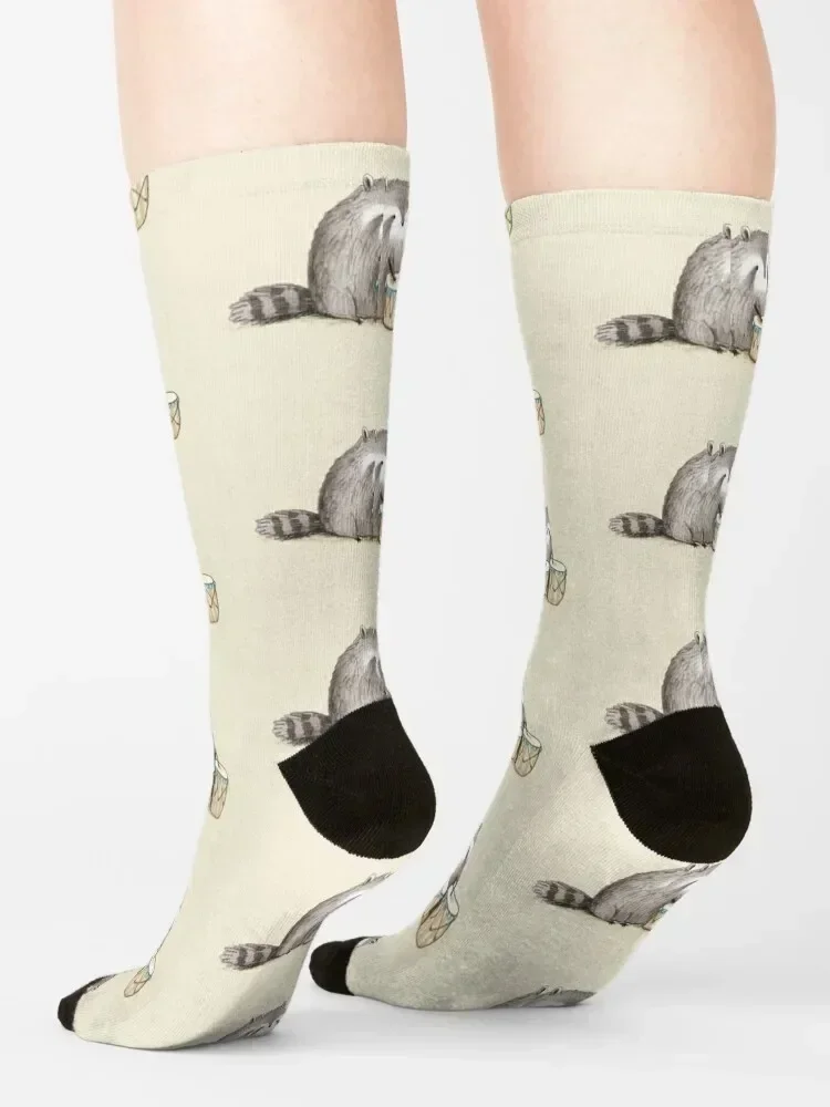 Raccoon on Bongos Calcetines regalo de Navidad anime Calcetines Hombre Mujer