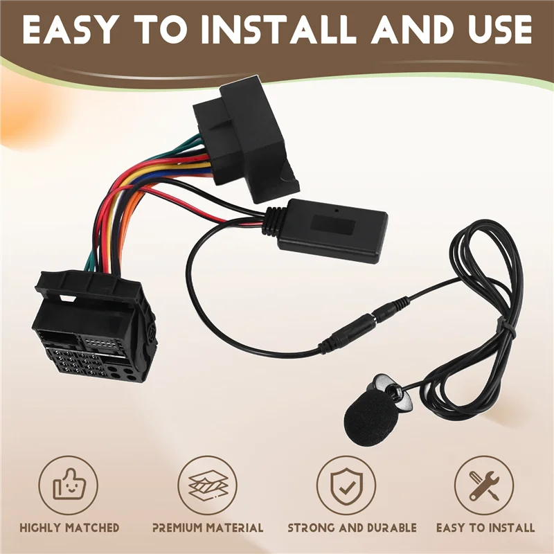 

L39A-автомобильный Bluetooth 5,0 Aux-кабель, микрофон, громкая связь, мобильный телефон, адаптер для бесплатных вызовов для Ford Mondeo Focus Fiesta 6000 CD