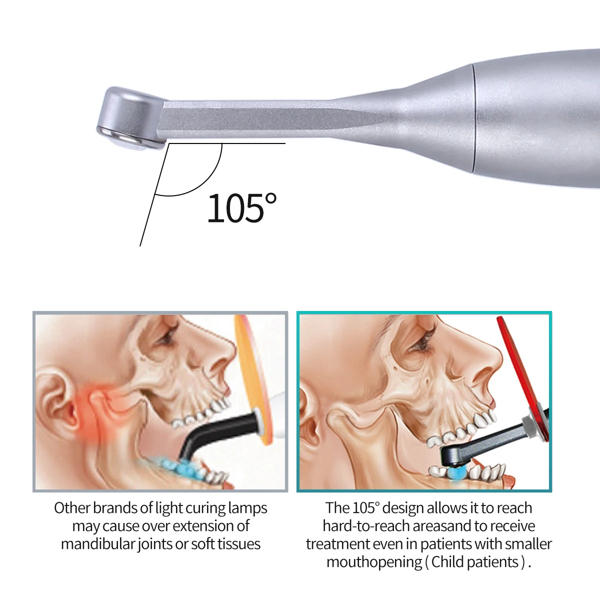 AZDENT Dental Curing LED Light Wireless 1 Second Curing Lamp PRO105 1800mw/cm² High Power Wide Spectrum Dentist Instrument