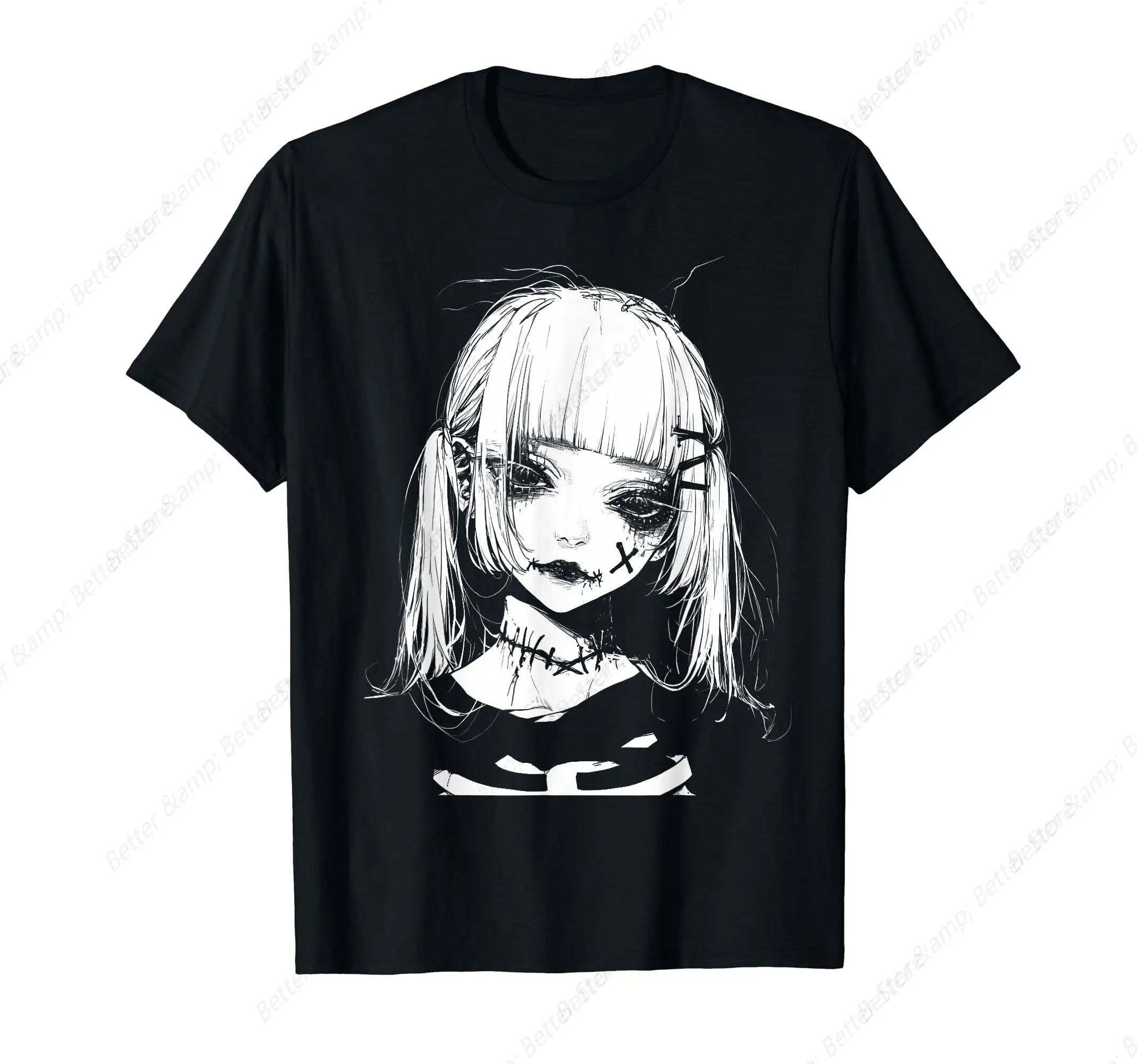 Schoolgirl Japan Japanese Horror Creepy Anime Manga Aesthetic Harajuku T-Shirt