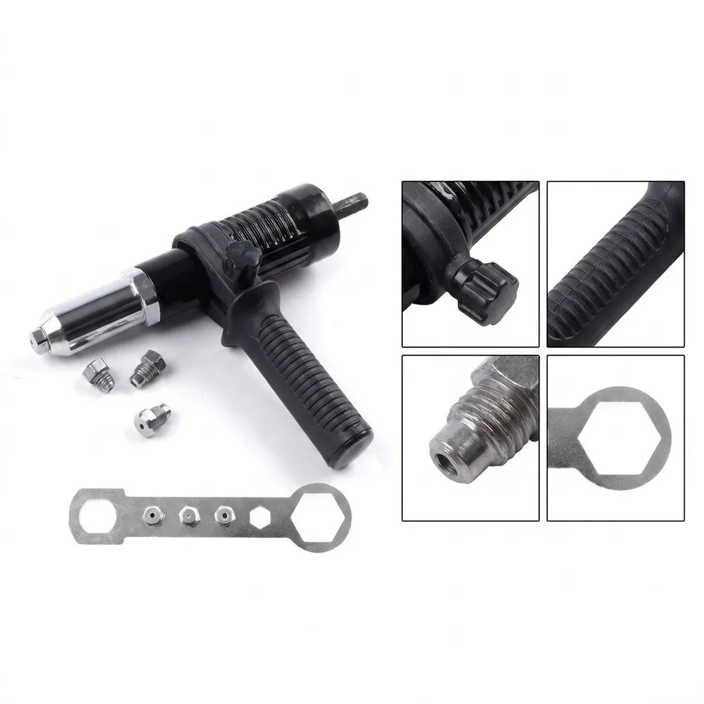 Drill Attachment Rivet Adapter Set Home Repair Workshop Use ABS Metal Lightweight Electric Riveter Electric Rivet Tool