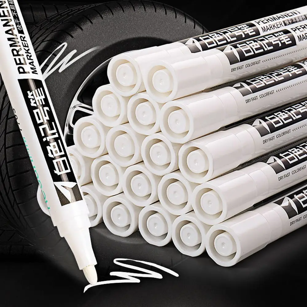 Waterdicht 1PC Milieu Verf Pen Vette Witte Marker Pen Band Schilderen Pen Autoband Loopvlak Schilderen Graffti Pen