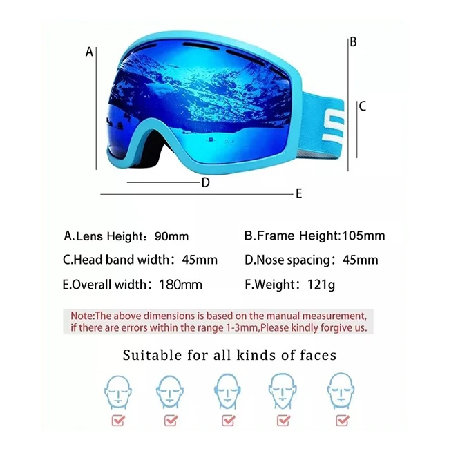 Manufacturer Ready to Ship Cheap Price Blue Polarized Ski Goggles Outdoor Sports Glasses Snow Googles
