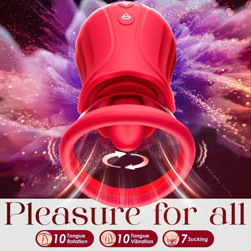 Rose tongue licking breast pump couple sex massage vibrating Mimi G-spot honey bean massager view 4