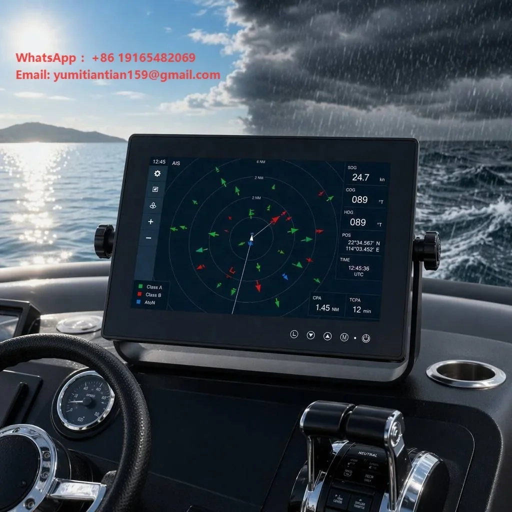 23.8 Inch IP67 Waterproof Marine Monitor 1500 Nits Anti-Glare Industrial Display with Optical Bonding for Boat Radar Navigation