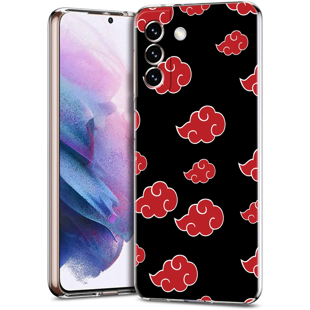 A-Akatsuki Cloud Phone Case for Samsung Galaxy S23 S20 FE S22 S21 Ultra M21 M22 M32 S10 S10E S9 S8 Plus 5G Transparent Shell Bag