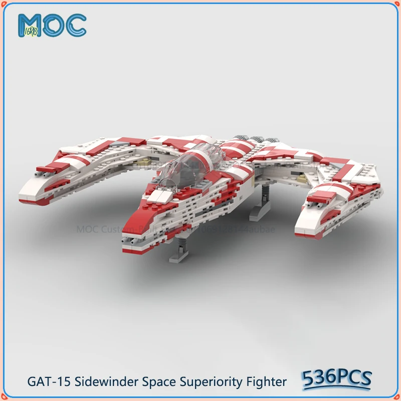 

GAT-15 Sidewinder Space Superiority Fighter MOC Building Blocks DIY Assemble Bricks Model Collection Display Toys Gifts 536PCS