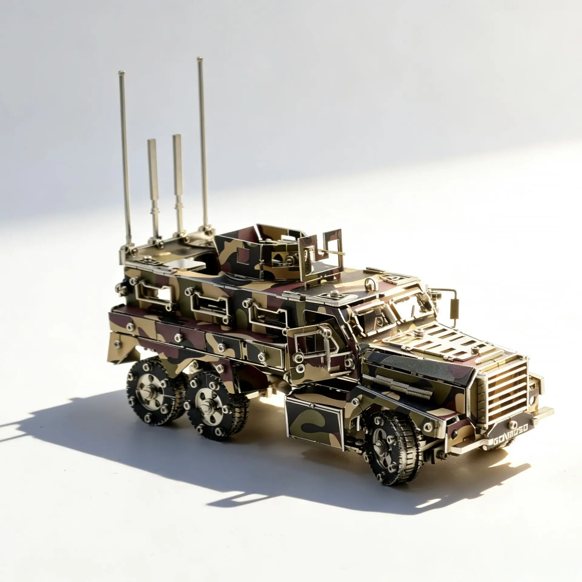 Camouflage Mine-Resistant Ambush Protected Vehicle 3D Metal Puzzle Assembly Model DIY Building Blocks Gift for Friends
