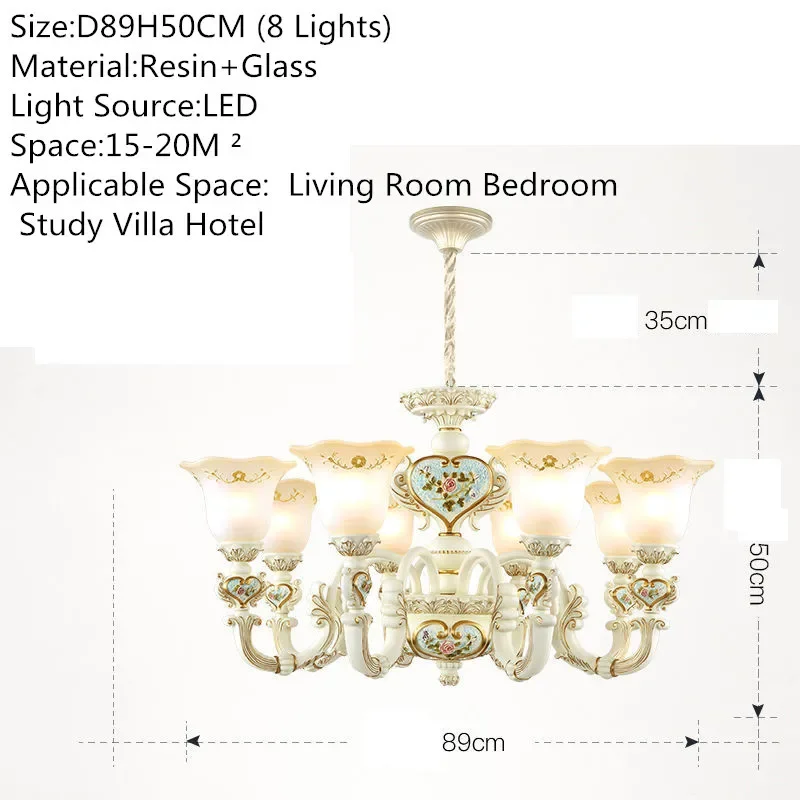 KERWIN European Luxury Living Room Pendent Lamp American Retro Restaurant Bedroom Villa Hotel Clothing Store Cafe Chandelier