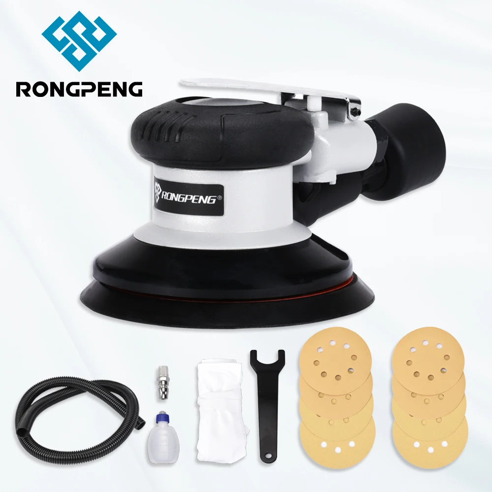 RONGPENG Air Sander Professional Random Orbital 5Inch Pneumatic Palm Sander For Wood Car Auto Body work Polisher Air Tools