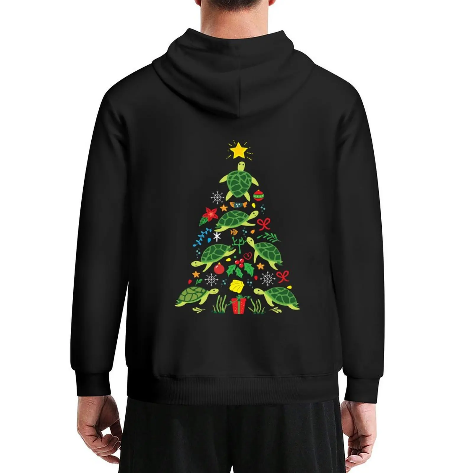

Sea Turtle Christmas Tree Ornament Hoodie autumn jacket men men's sweat-shirt male clothes blouse pullover hoodies