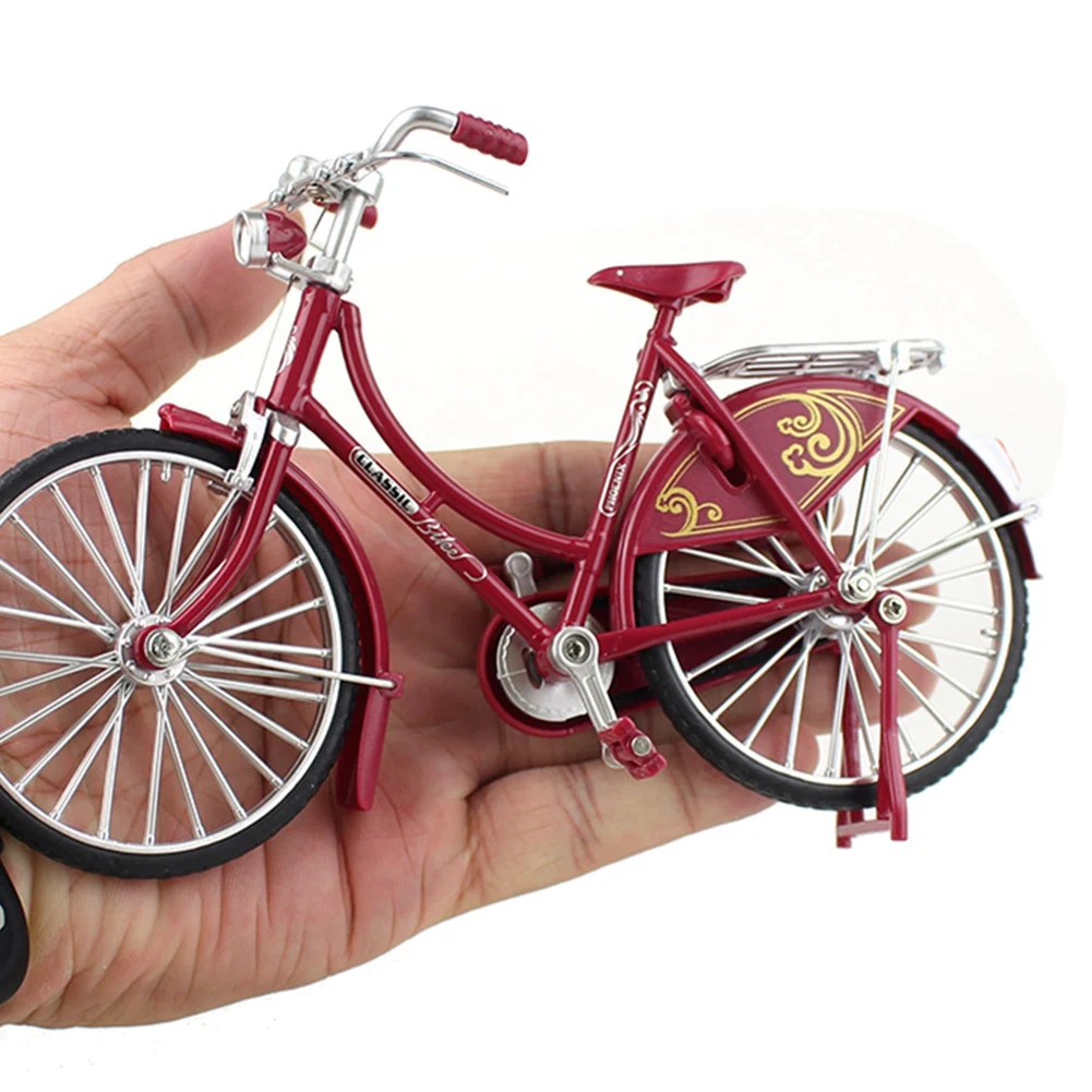 Mini 1:10 Alloy Model Bicycle Diecast Metal Finger Mountain Bike Retro Bike Adult Collectible Children Toy,Style 1 Red