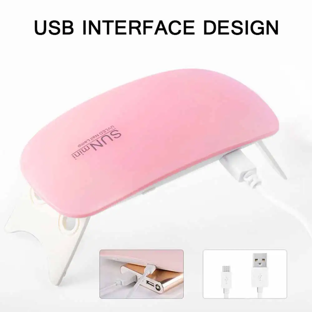 USB 6W Mini tırnak kurutucu makinesi ile 2024 yeni jel tabanlı Manicuring tırnak aracı taşınabilir 6 LED UV lamba taşınabilir ev manikür lambası