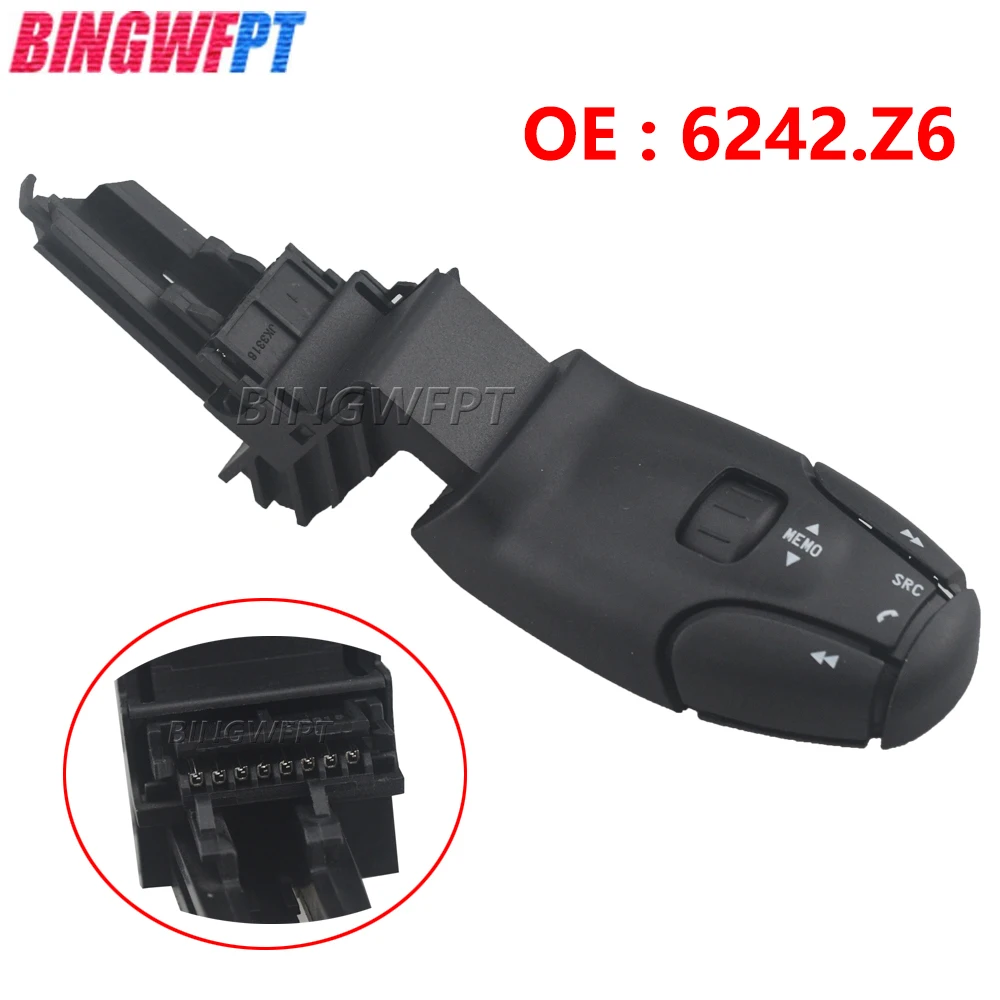 6242.Z6 6242Z6 96637236XT Radio CD Audio Remote Control Stalk Switch Bluetooth For Peugeot 206 307 407 607 807 Citoen C5