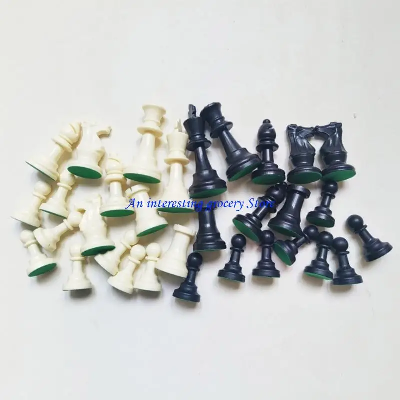 652D 32 Pcs Plastic International Chess Pieces Chess Game Pawns Figurine Pieces Tournament Chessmen Chess Board Accessories