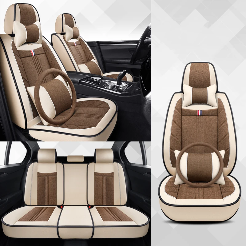 

Flax Car Seat Covers For Kia Ceed Picanto Soul Carens RIO 3 4 Cerato Mitsubishi L200 ASX Lancer X Auto Accessories Breathable