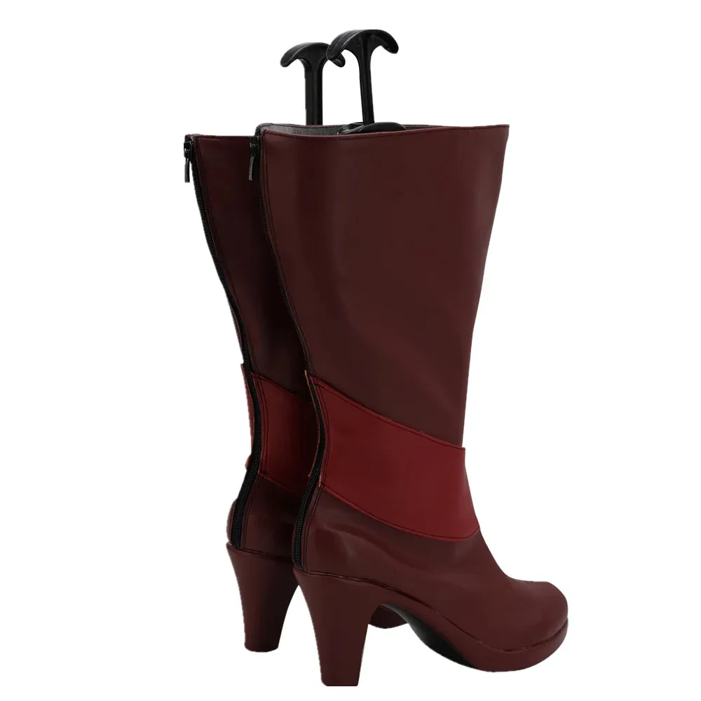 Alastor-Chaussures de Cosplay en Cuir à Talons Hauts pour Homme Adulte, Bottes Rouges sur Mesure