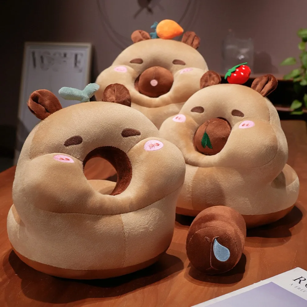 

Creative Circular Capybara Nap Pillow Face Down Fluffy Capybara Table Rest Pillow Soft Cartoon Capybara Plush Pillow School