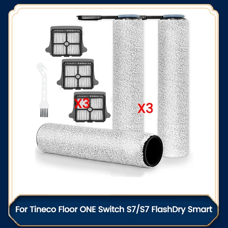 

7 шт. щетка-ролик и фильтр для пола ONE Switch S7/S7 FlashDry Smart, пылесос для влажной и сухой уборки, запасные части-A69M