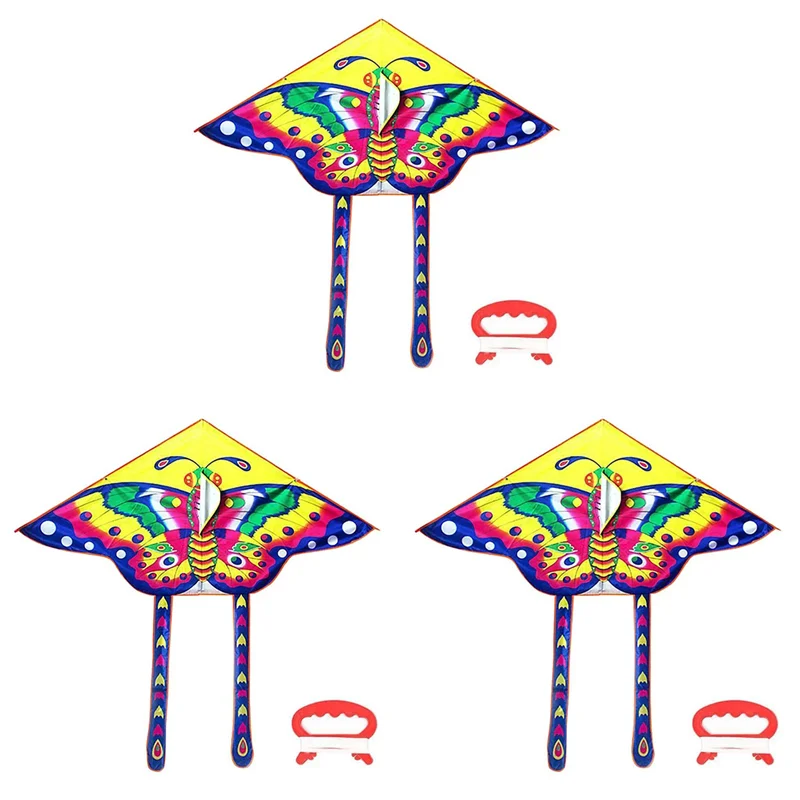 ABVO-3X طائرة ورقية ملونة ذيل طويل نايلون طائرات ورقية خارجية ألعاب طائرة للأطفال أطفال طائرة ورقية تصفح مع خط طائرة ورقية 50 متر جودة عالية