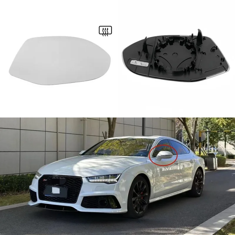 

For Audi A7 2012 2013-2018 Car Accessories With Heating Rearview mirror glass side Rear View Mirror Lens with white color