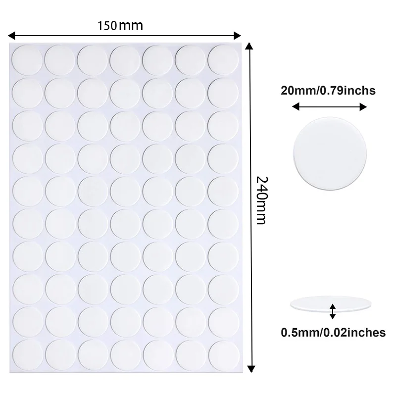 140Pcs Sticky Dot Stickers Clear Putty Sticky Tack for Decoration | 20mm Removable Sticky Tack Putty, No Trace Waterproof Transp