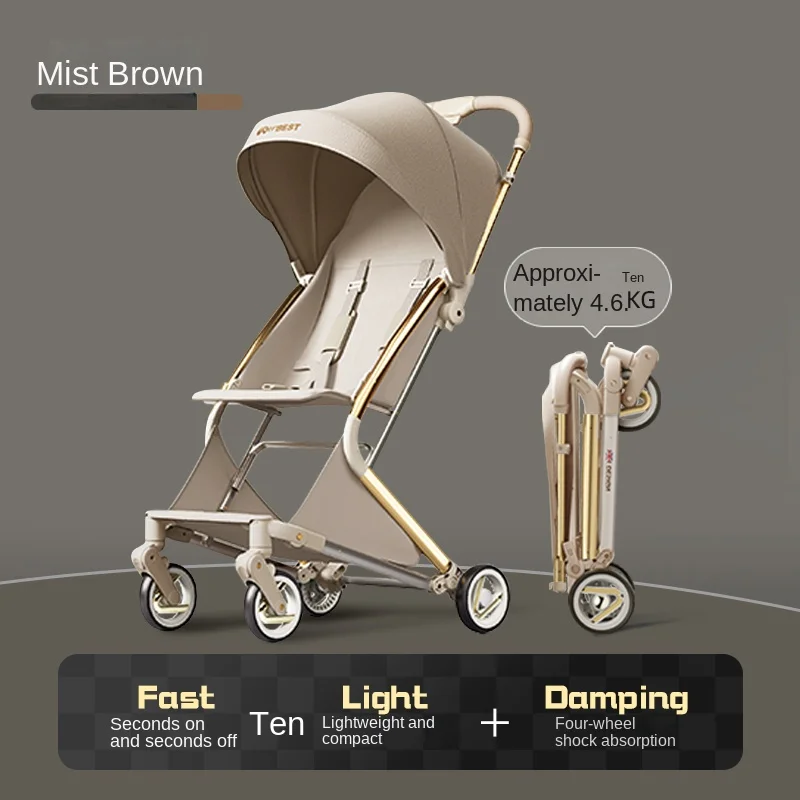 New Baby Stroller Children Walking Baby God Lightweight Folding Pocket Car Kid\'s Baby  Four Wheels Stroller Push Umbrella Car