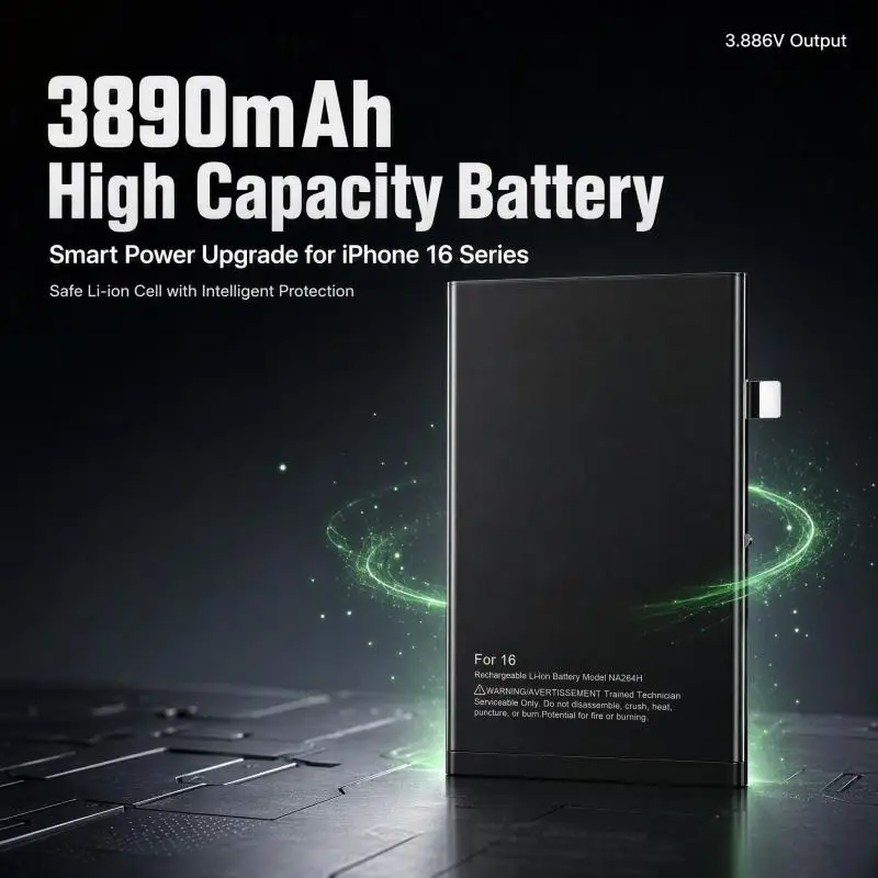 NA264 Li-ion Internal Smart Replacement Battery for iPhone 16 PSJQ1 A3287 3081 3286 3288 3.886V 3890mAh