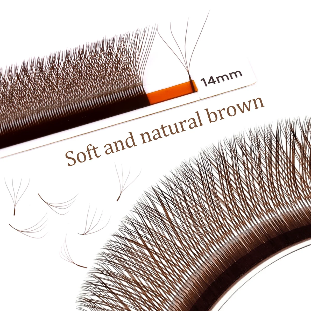 래쉬프로페셔널 브라운 4D W형 속눈썹 연장 핸드메이드 다크 초콜릿 브라운 W 스타일 4D 클로버 프리메이드 볼륨 팬 속눈썹