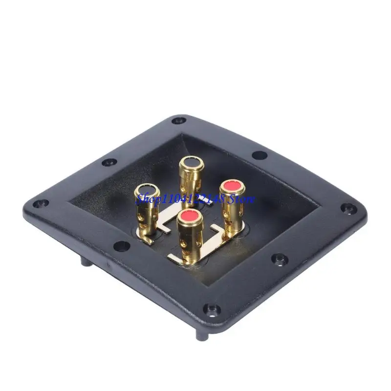 

P9FA Flame Resistant ABS Speaker Terminal Box Speaker Wiring Hub 4Channel Parallel Connection Red and Black Terminal Post
