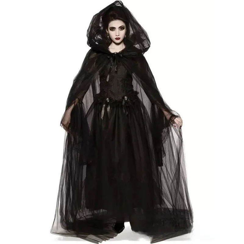 

Halloween Costume Ghost Bride Witch Game Suit Women's Ethnic Stage Costume Tunic Top Skirt Set plus Size Available