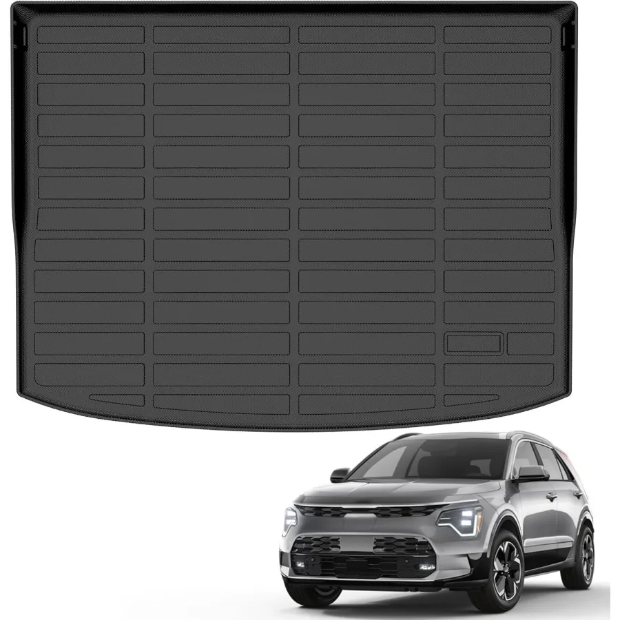 All Weather Cargo Mat Set for Kia NIRO EV 2023 2024 2025 TPE Rubber Trunk Liner with Odorless AntiSlip Protection Durable AllSe