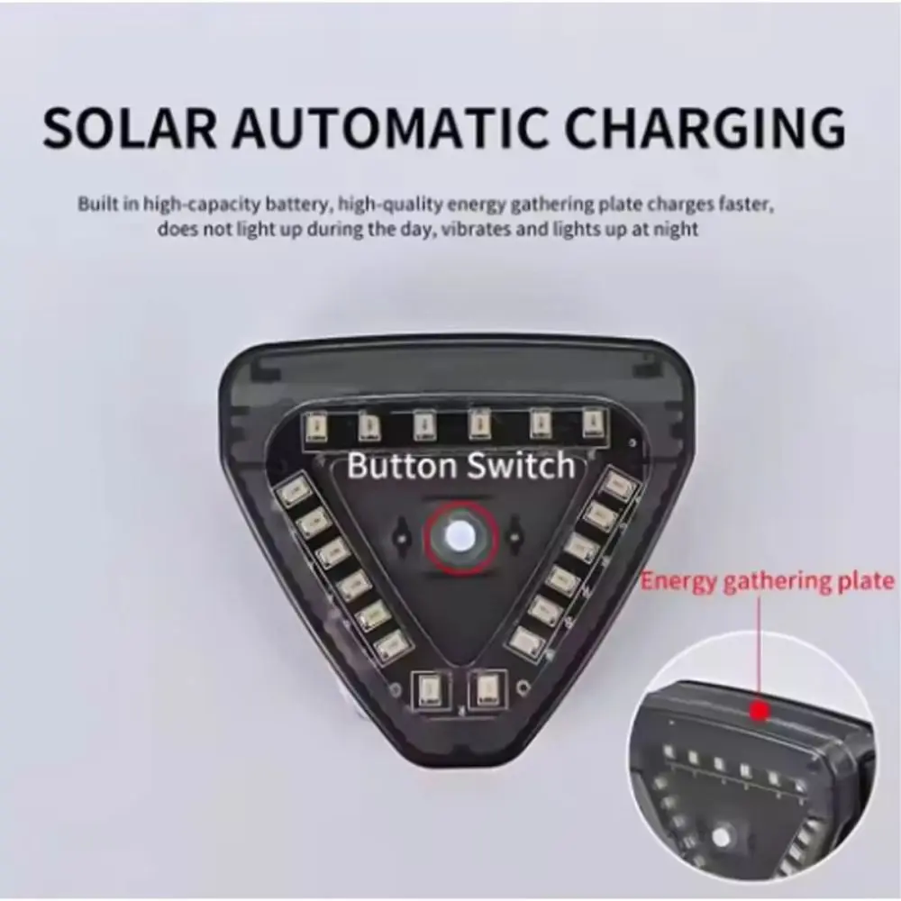 Waterproof Solar Navigation Light USB Charging Wireless Solar Power Strobe Warning Light Colorful 6 Modes LED Tail Light