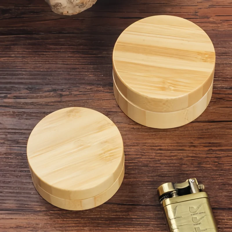 Bamboo Tobacco Storage Jar Airtight Smoke Herb Container Moisture‑proof Spice Canister Portable Lid Gadget Organizer Holder