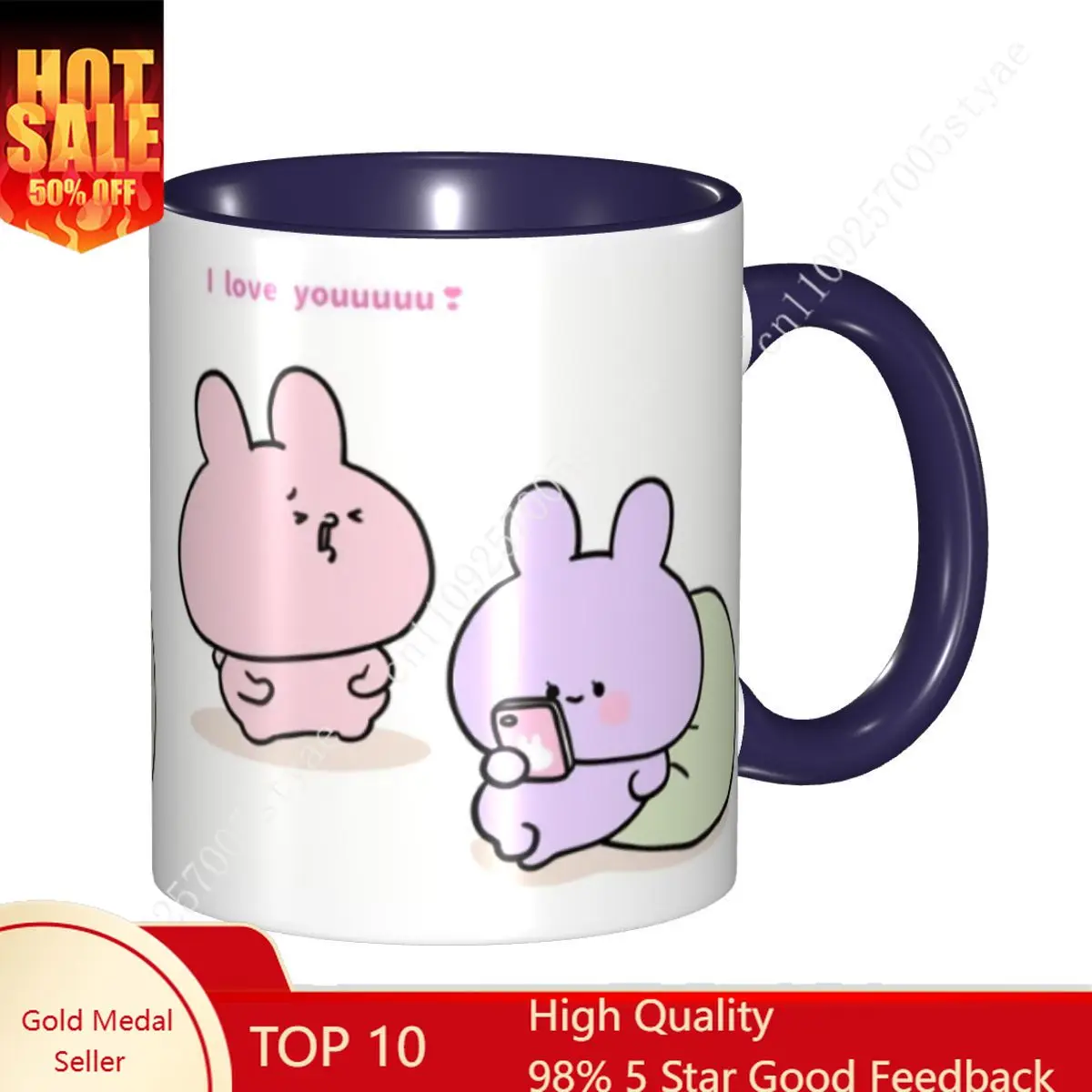 

ASAMIMICHAN Mugs Anime Cartoons Asamimi Ceramic Cup Fashion Tea Milk Coffee Mug Water Juice Drinks Cups 11OZ