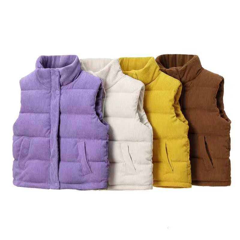 2026 Winter Boys Vest Thick Keep Warm Laminated Velvet Corduroy Waistcoat For 2-10 Years Kids Children Birthday Present